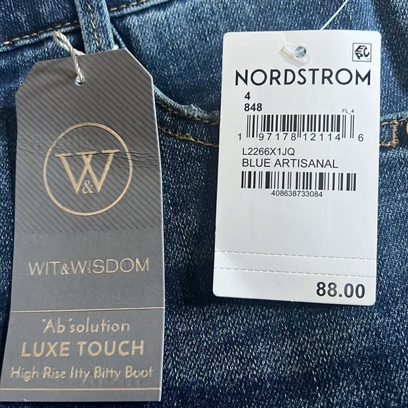 Wit & Wisdom #245BLART Luxe Touch Blue Artisanal High Waist Bootcut Jeans - Picture 7 of 14